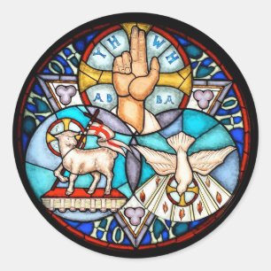 Sticker Rond Trinité Le Père, Le Fils Et Le Symbole Saint-Espri