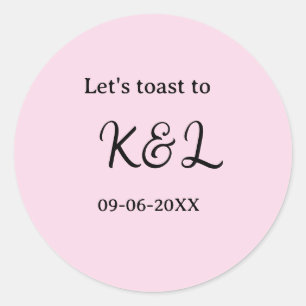 Sticker Rond Trinquons à l'annonce de mariage lettre rose