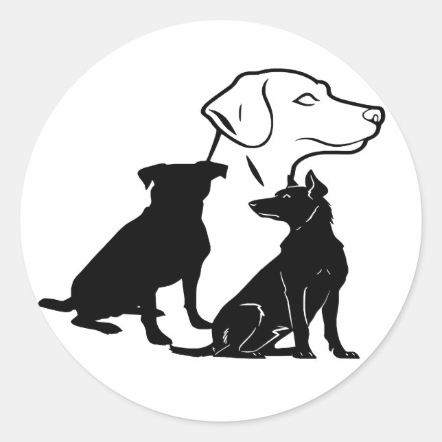 Sticker Rond Trio d'art des pattes loyales (Devant)