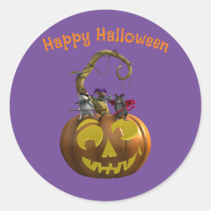 Sticker Rond Trio de la souris d'Halloween