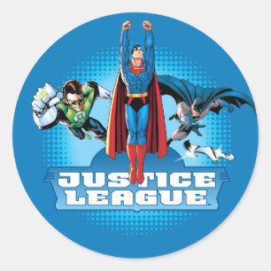 Sticker Rond Trio de puissance de la Ligue de la Justice