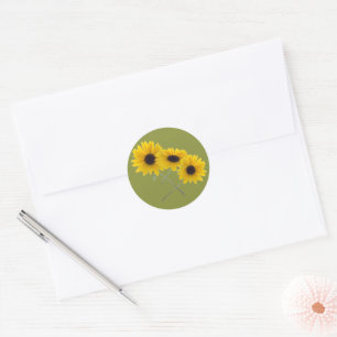 Sticker Rond Trio de tournesol