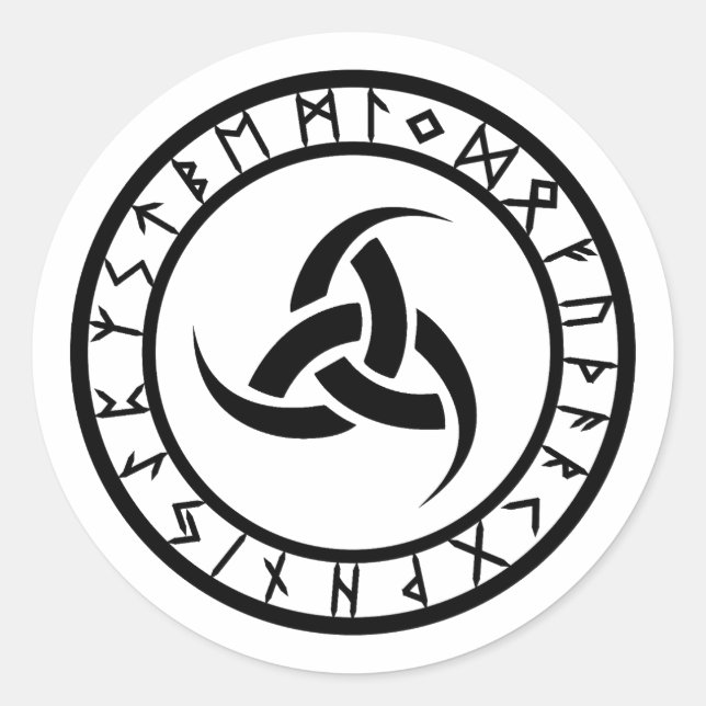 Sticker Rond Triple Corne d'Odin - Rune Circle (Devant)
