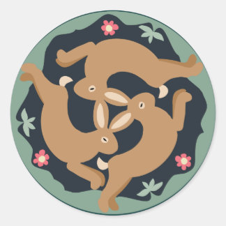 Sticker Rond Triple lièvre