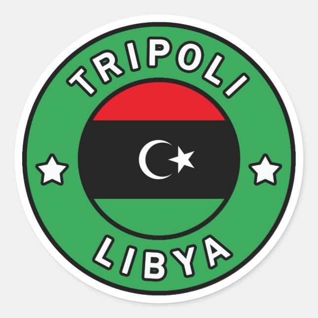 Sticker Rond Tripoli Libye (Devant)