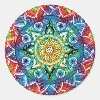 Sticker Rond Trippy Mandala