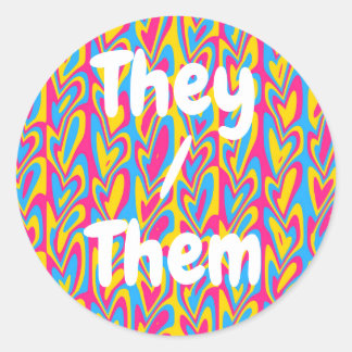 Sticker Rond Trippy super Hachement Quirky Pansexual Fierté