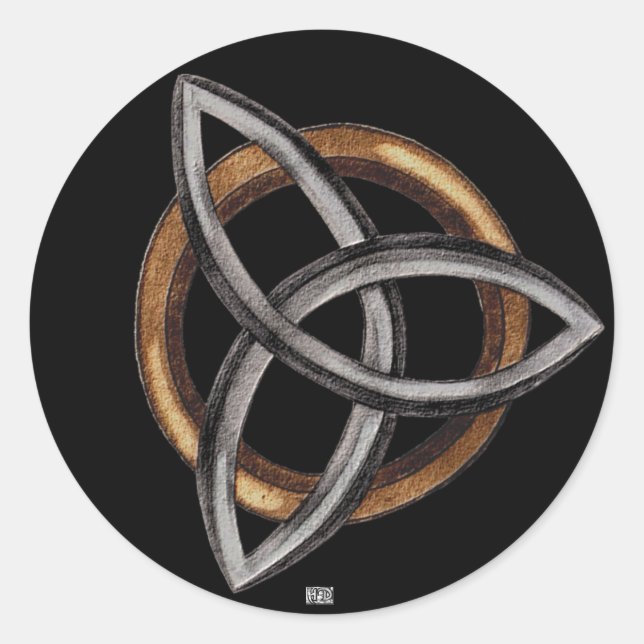 Sticker Rond Triquetra (Brown/Argent) (Devant)