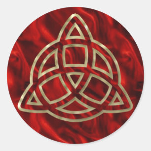 Sticker Rond Triquetra Red Silk