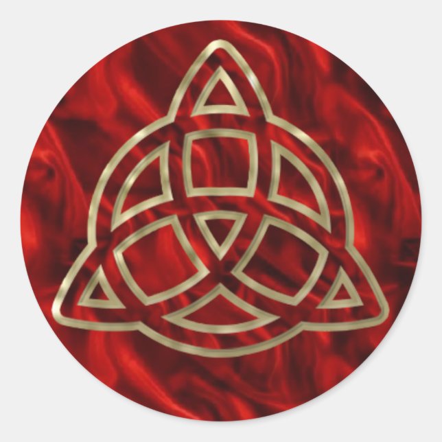 Sticker Rond Triquetra Red Silk (Devant)