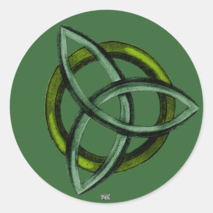 Sticker Rond Triquetra (vert)