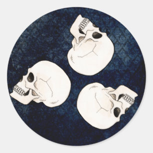 Sticker Rond Triskel de crânes