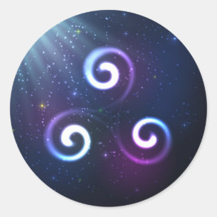 Sticker Rond Triskel magique