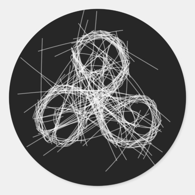 Sticker Rond Triskele celtique - Symbole en spirale triple. (Devant)