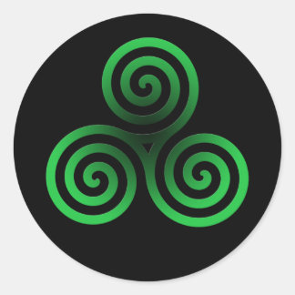 Sticker Rond Triskele vert