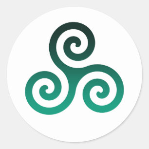 Sticker Rond Triskele vert