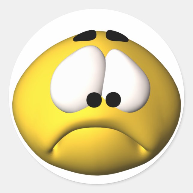 Sticker Rond triste (Devant)