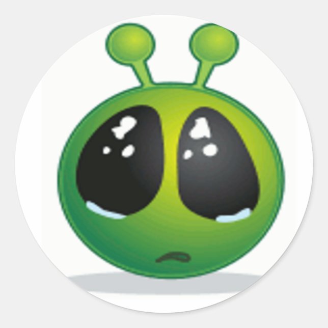 Sticker Rond Triste Alien (Devant)