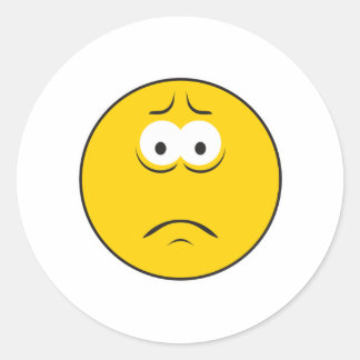 Sticker Rond Triste face de givre