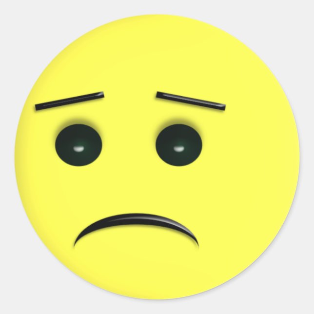 Sticker Rond Triste Sicker Visage Jaune (Devant)