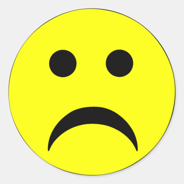 Sticker Rond Triste visage (Devant)