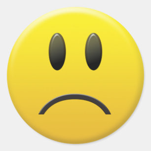 Sticker Rond Triste visage