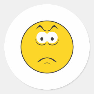 Sticker Rond Triste visage