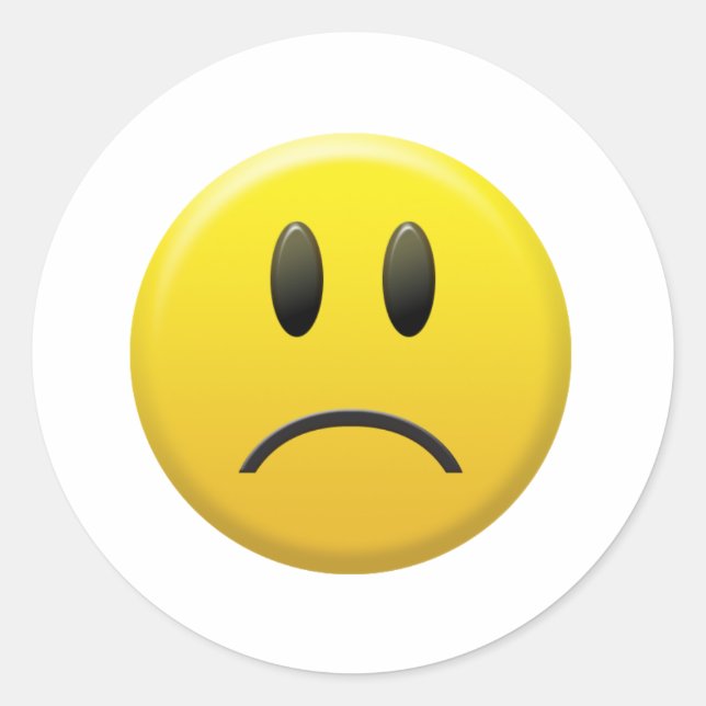 Sticker Rond Triste visage (Devant)