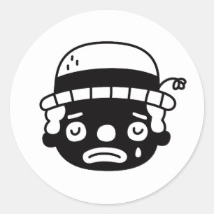 Sticker Rond Triste visage clown