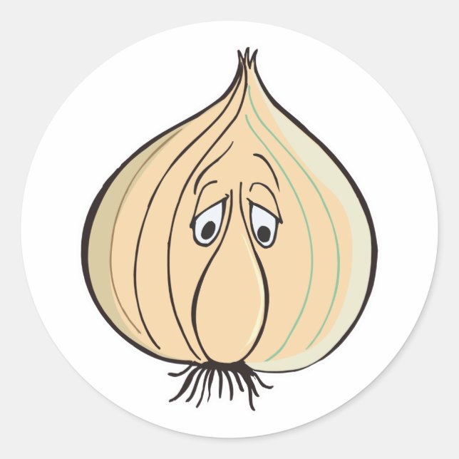Sticker Rond triste visage d'ail (Devant)