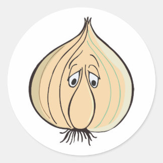 Sticker Rond triste visage d'ail