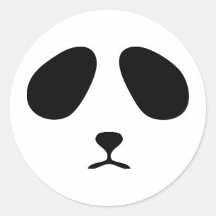 Sticker Rond Triste visage de panda