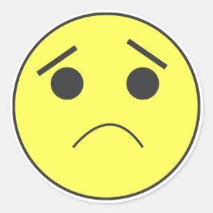 Sticker Rond Triste visage Emoticon humeur