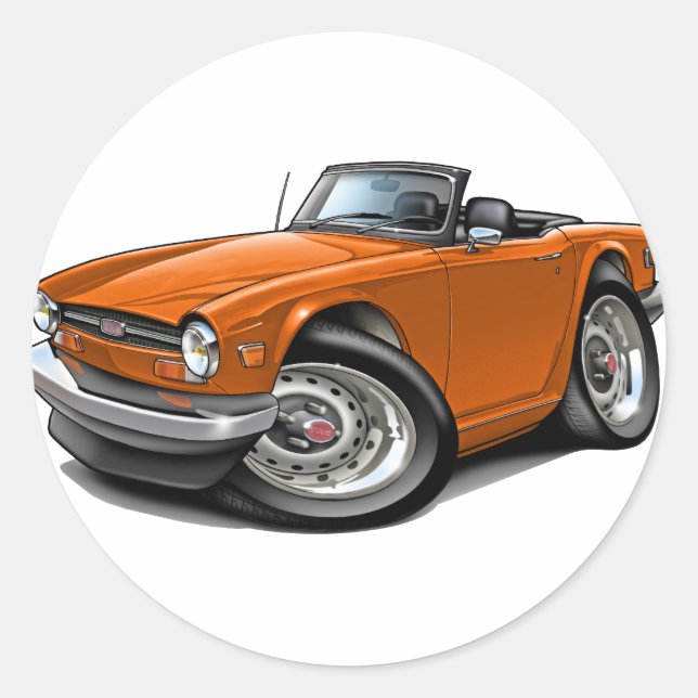Sticker Rond Triumph TR6 Orange Car (Devant)