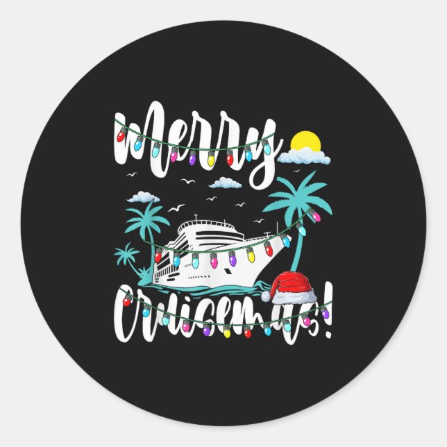Sticker Rond Trocal Heartbeat Christmas Cruise Merry Cruisemas  (Devant)