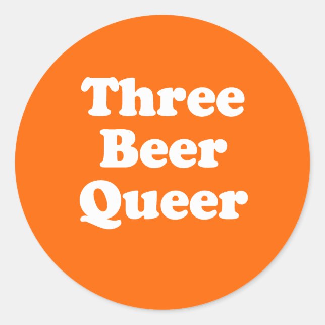 Sticker Rond Trois Bières Queer (Devant)