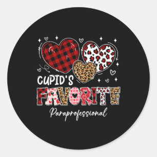 Sticker Rond Trois cœurs la paraprofessionnelle préférée de Cup