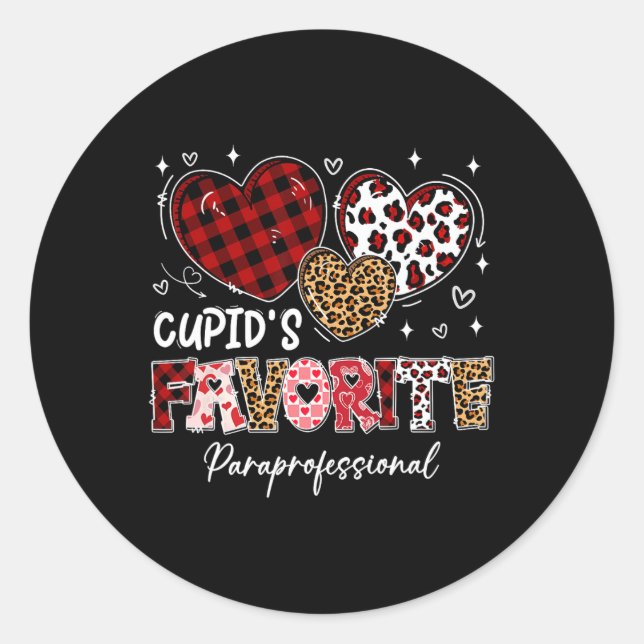 Sticker Rond Trois cœurs la paraprofessionnelle préférée de Cup (Devant)
