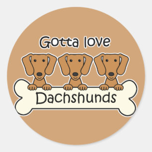 Sticker Rond Trois Dachshunds