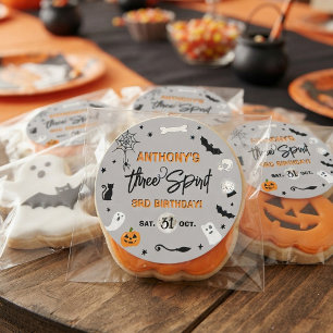 Sticker Rond Trois Esprits ! Halloween 3e Anniversaire Cadeau I