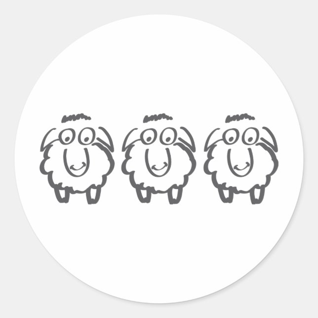 Sticker Rond trois feuilles (Devant)