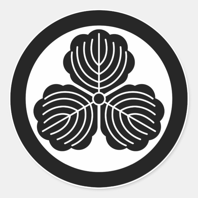 Sticker Rond Trois feuilles de chêne en cercle (Devant)