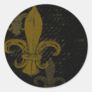 Sticker Rond Trois Fleur De Lis