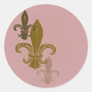 Sticker Rond Trois Fleur De Lis