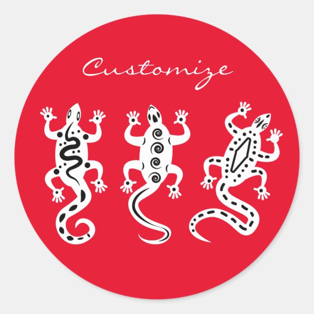Sticker Rond Trois Lizards Thunder_Cove style sud-ouest (Devant)