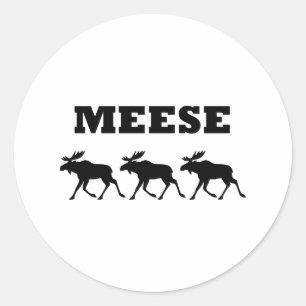 Sticker Rond Trois Meese drôle