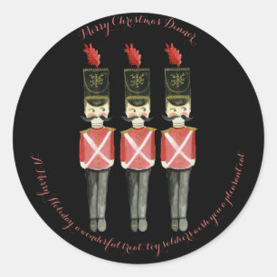 Sticker Rond Trois Noirs et Rouges