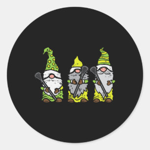 Sticker Rond Trois Nordiques Gnomes Lacrosse Tomte Lax Joueur H