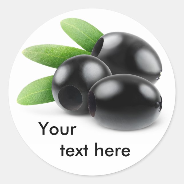 Sticker Rond Trois olives noires (Devant)