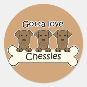 Sticker Rond Trois Retrievers de la Baie de Chesapeake